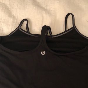 Lululemon power Y tank, black, size 4!